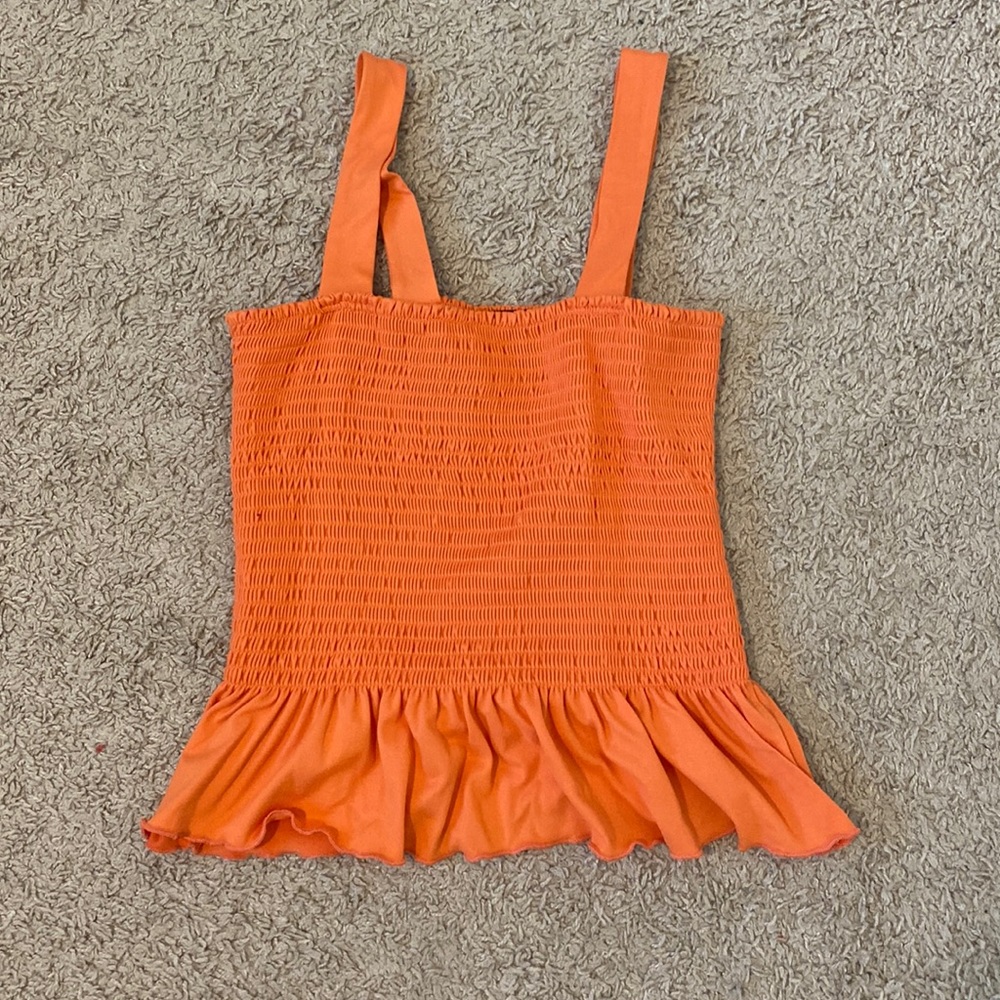 Orange Peplum tank top